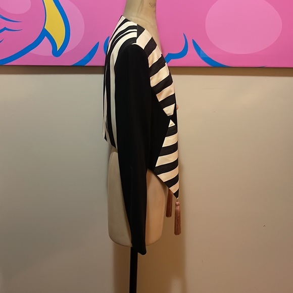 Moschino Cheap  Chic Black Gray Pink Harlequin Tassel Jacket - Picture 6 of 14
